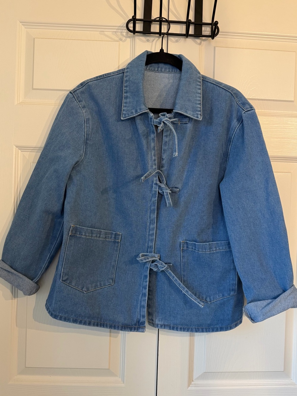 Light Blue Denim Tie-Front Women’s Shirt